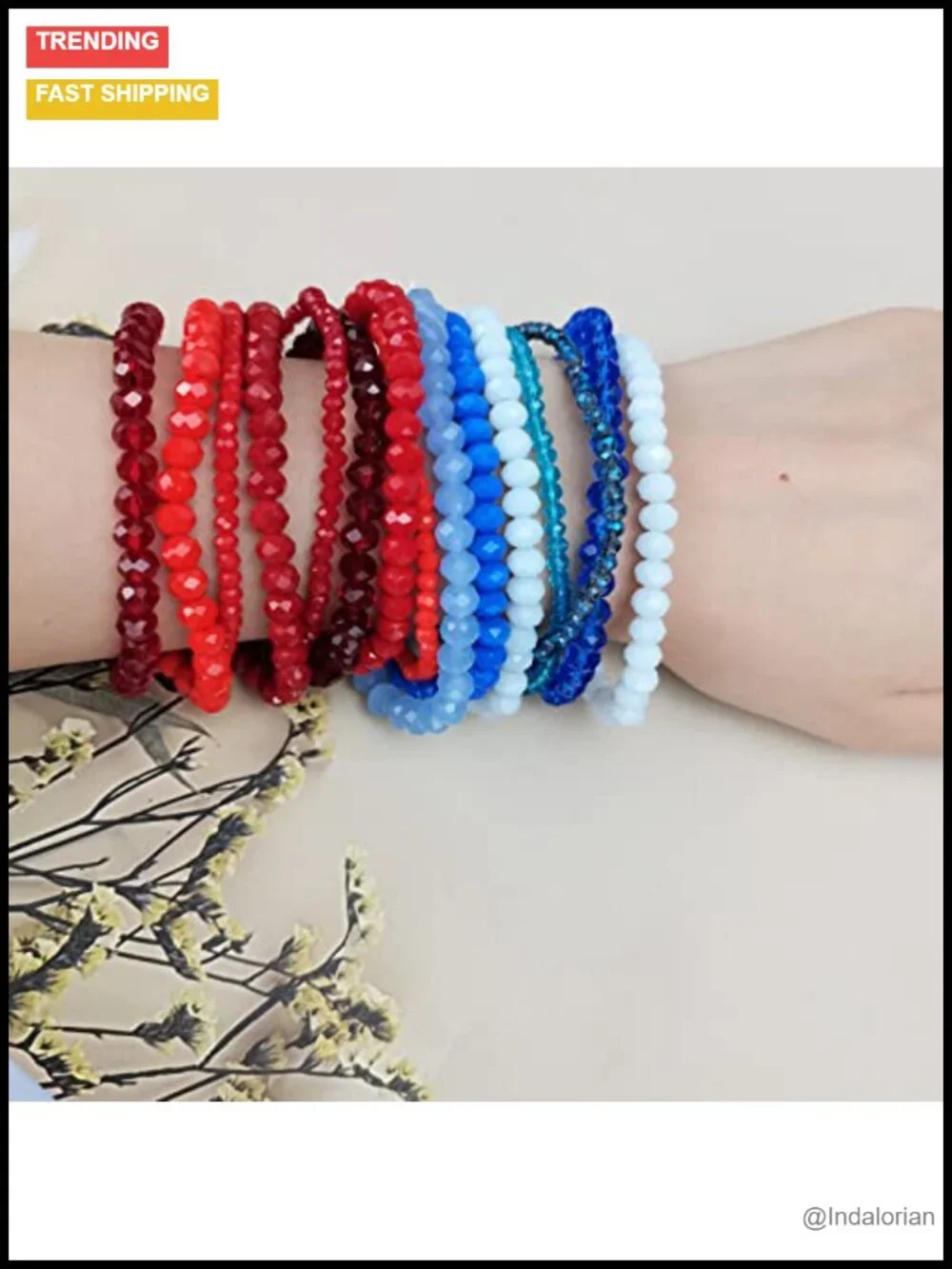 8mm Gemstones Beaded Bracelets Round Bead Crystal Elastic Stretch Adjustable